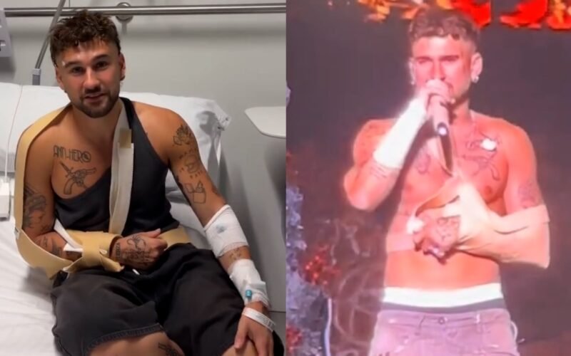 El cantante Dani Fernández se rompe los ligamentos de un hombro en un concierto en Valencia y acaba en el hospital